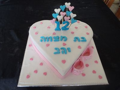 עוגת בת מצווה לב פפיון
